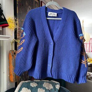 The Tiny Big Sister Nora Embroidered Cardigan EU 42 US 14 XL GUC w/ minor flaws